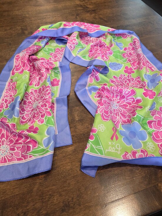 Lilly Pulitzer Accessories - Lilly Pulitzer Breast Cancer Pink Floral Scarf 56" X 13"
